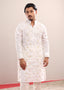 White All-Over Embroidered Punjabi (Roudh)