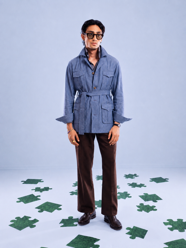 Denim Flow Safari Jacket Main Image