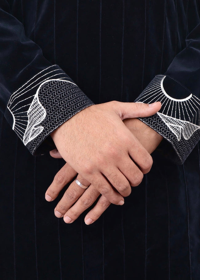 Navy Signature Pin-Tucked Panjabi Main Image