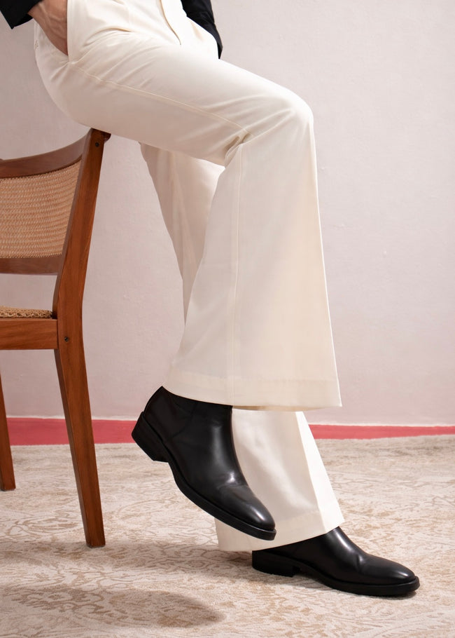 Cream Flared Gurkha Trouser Main Image