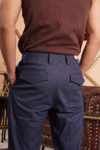 Denim Embroidered Trousers