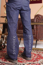 Denim Embroidered Trousers