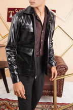 Black Leather Cropped Jacket