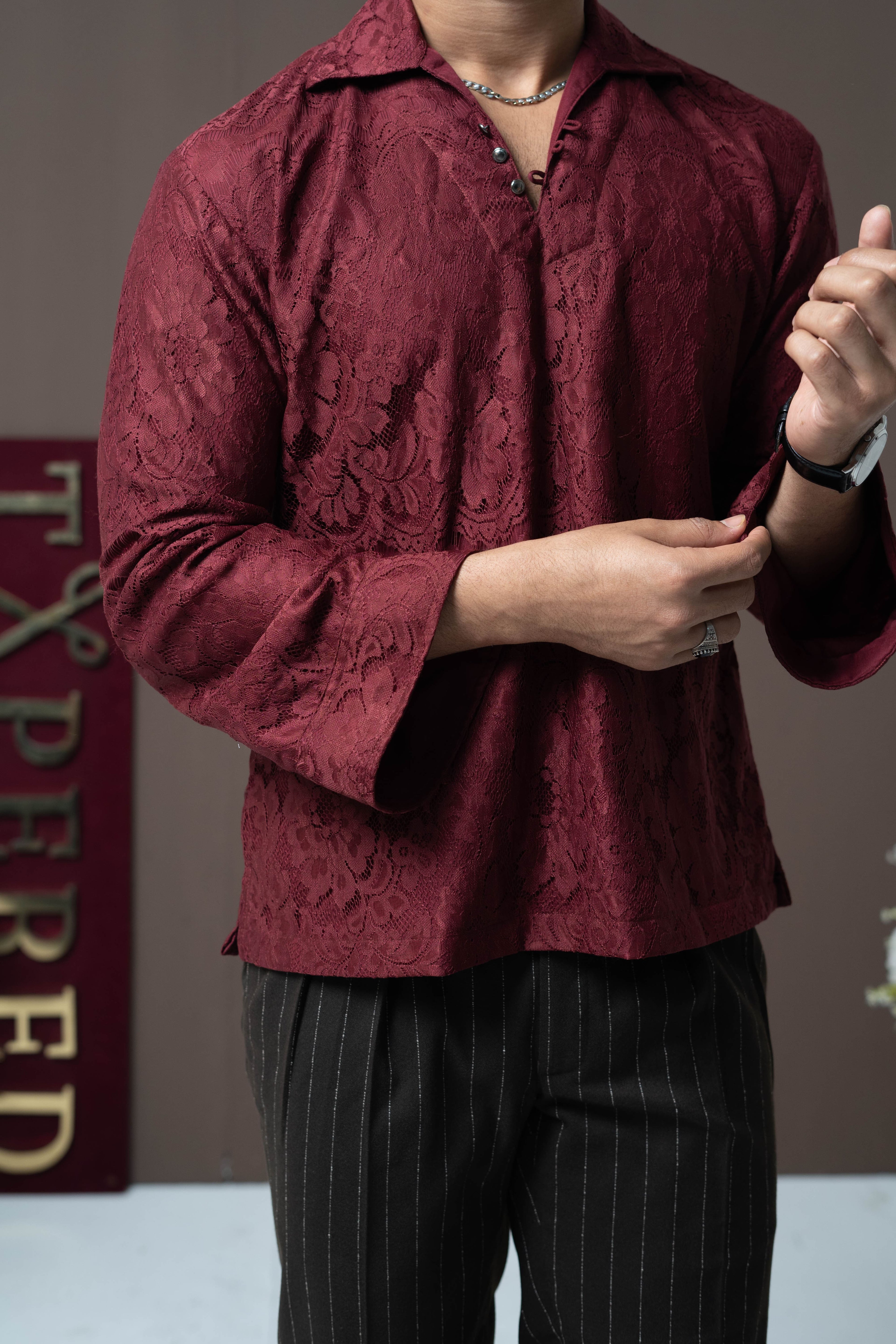 Crimson Lace Popover