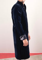 Navy Signature Pin-Tucked Panjabi