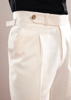 Cream Flared Gurkha Trouser