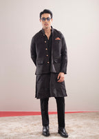 Black Faux Suede Coatie