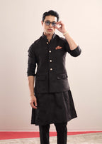 Black Faux Suede Coatie