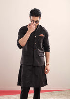 Black Faux Suede Coatie