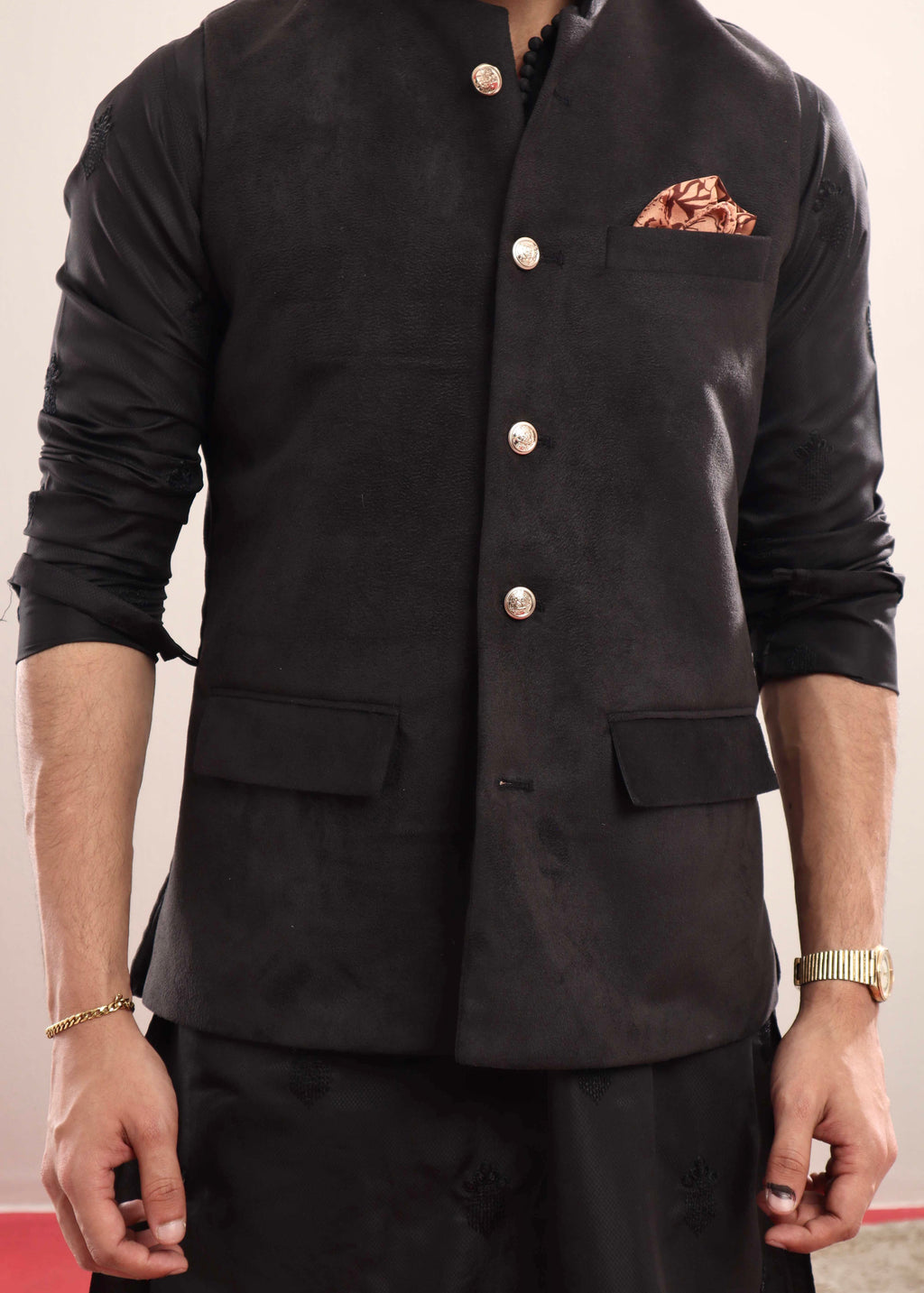 Black Faux Suede Coatie