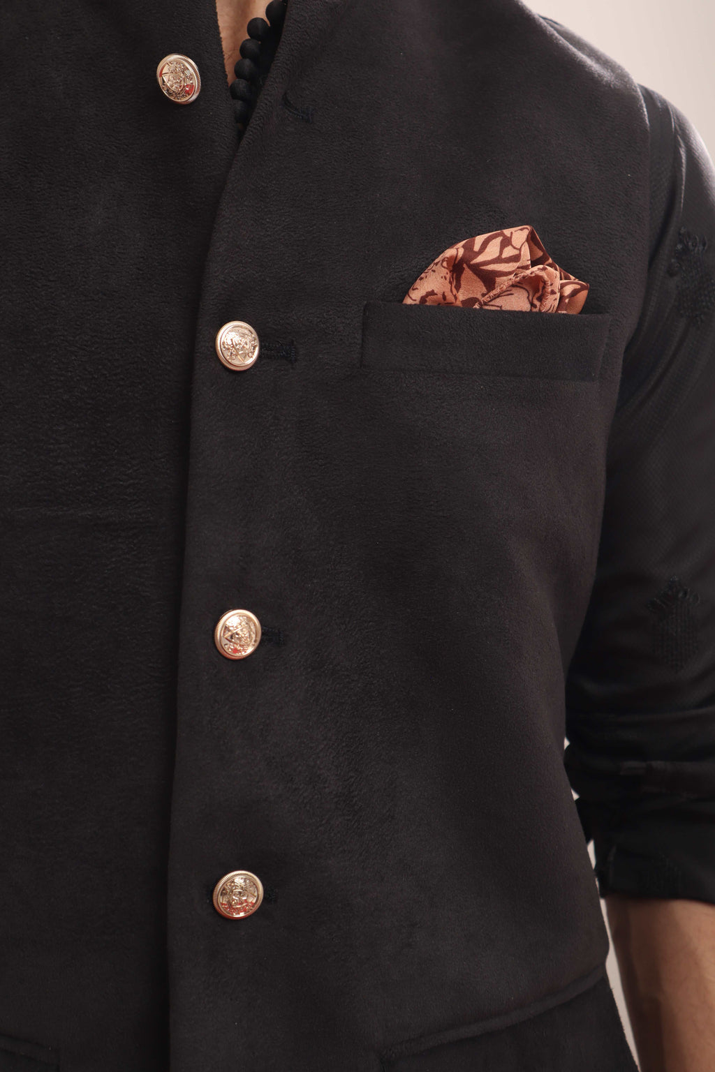 Black Faux Suede Coatie