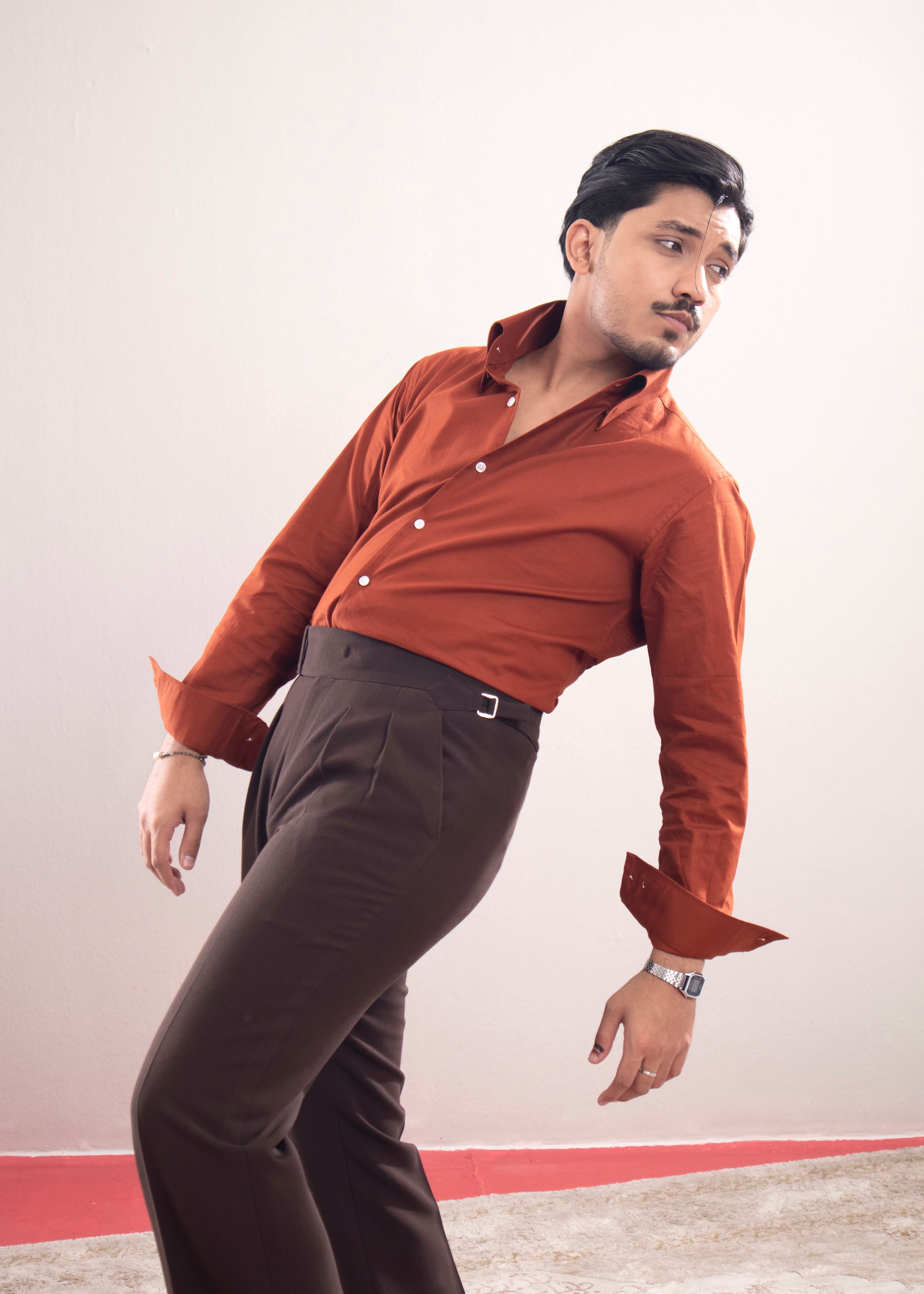 Burnt Orange Executive Shirt (Oxford Cotton)
