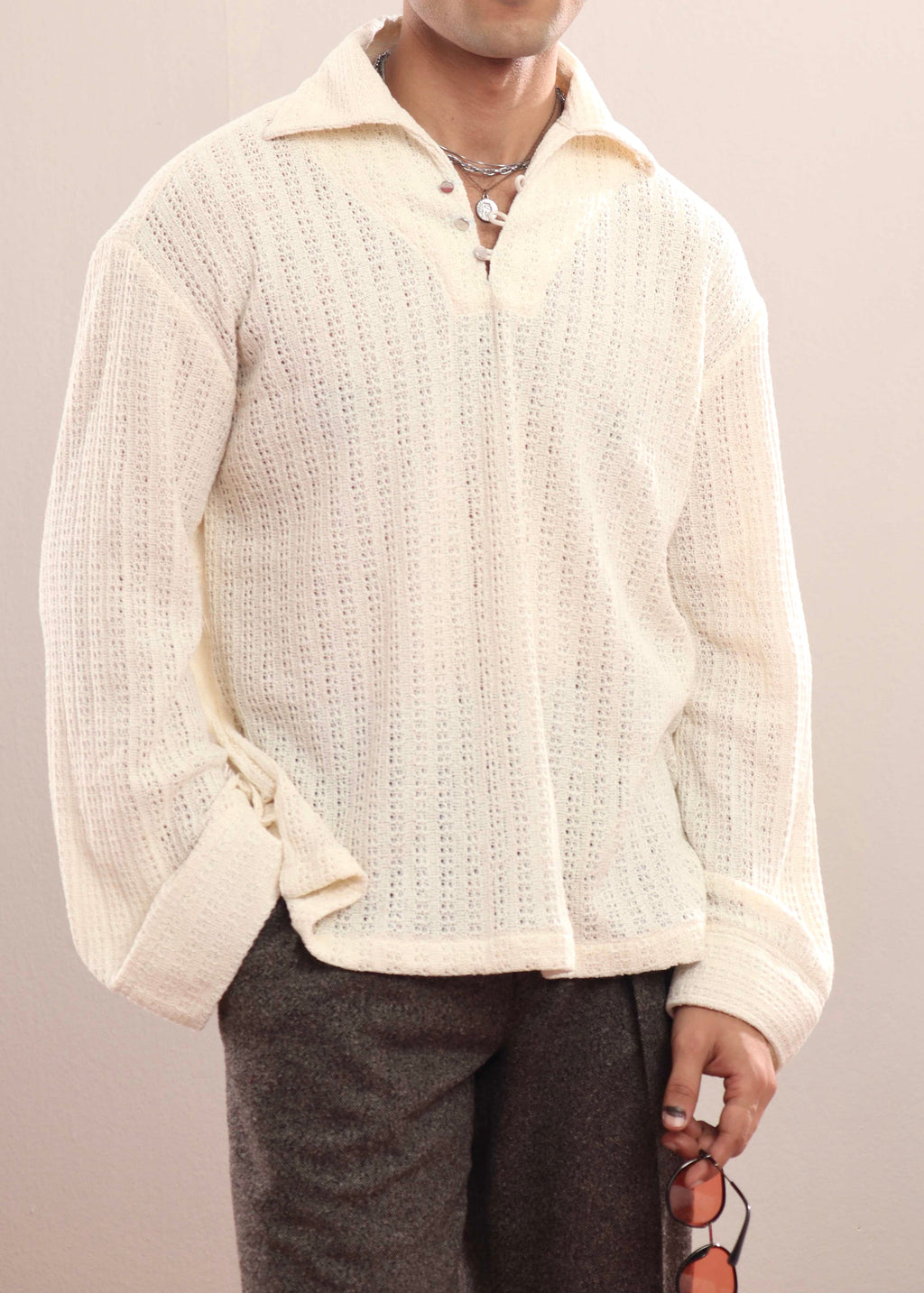 Cream Lace Popover