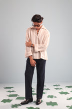 Ivory Stripe Crochet Popover
