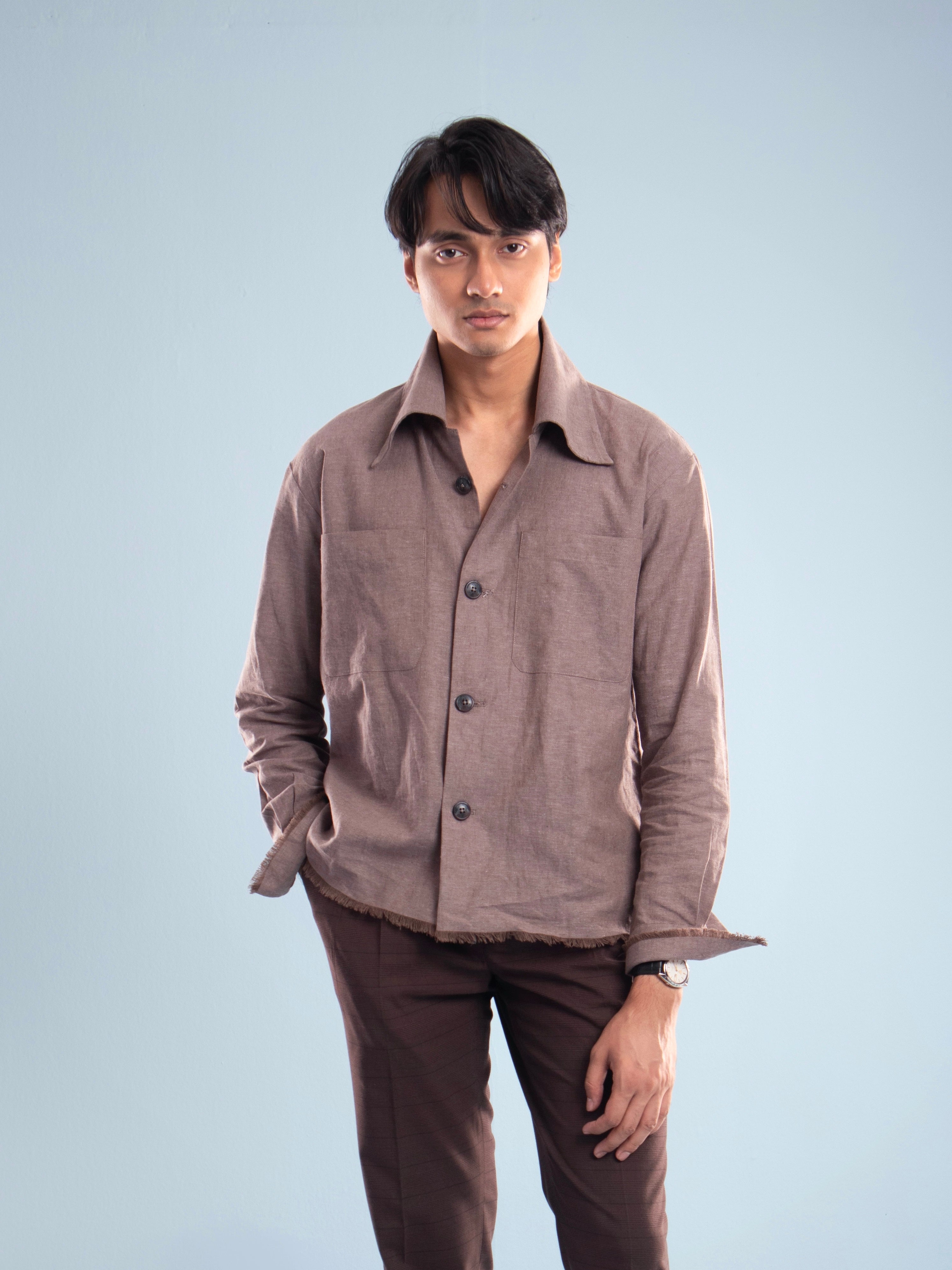 Rome Flow Overshirt - Stone