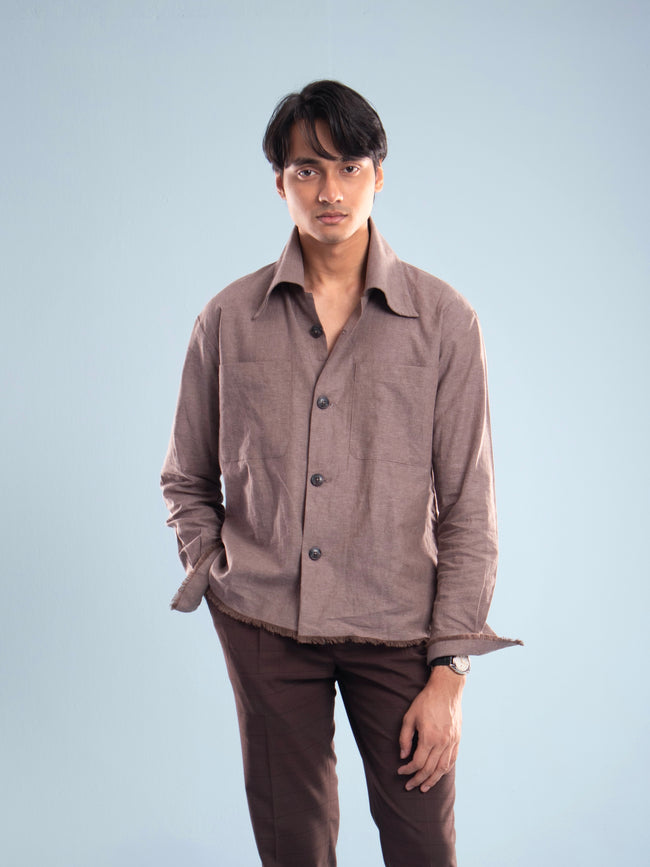 Rome Flow Overshirt - Stone Hover Image