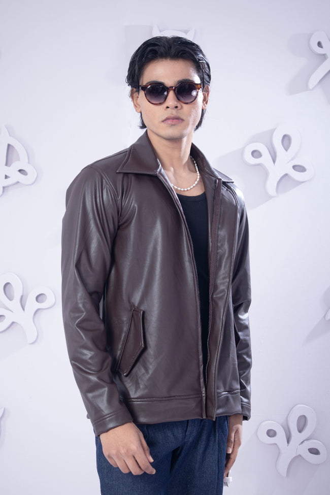 Faux Leather Jacket Hover Image