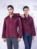 Maroon Faux Suede popover