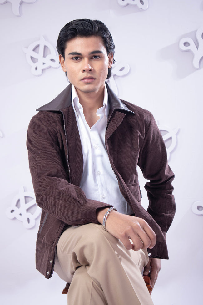 Brown Corduroy Bomber Jackets Main Image