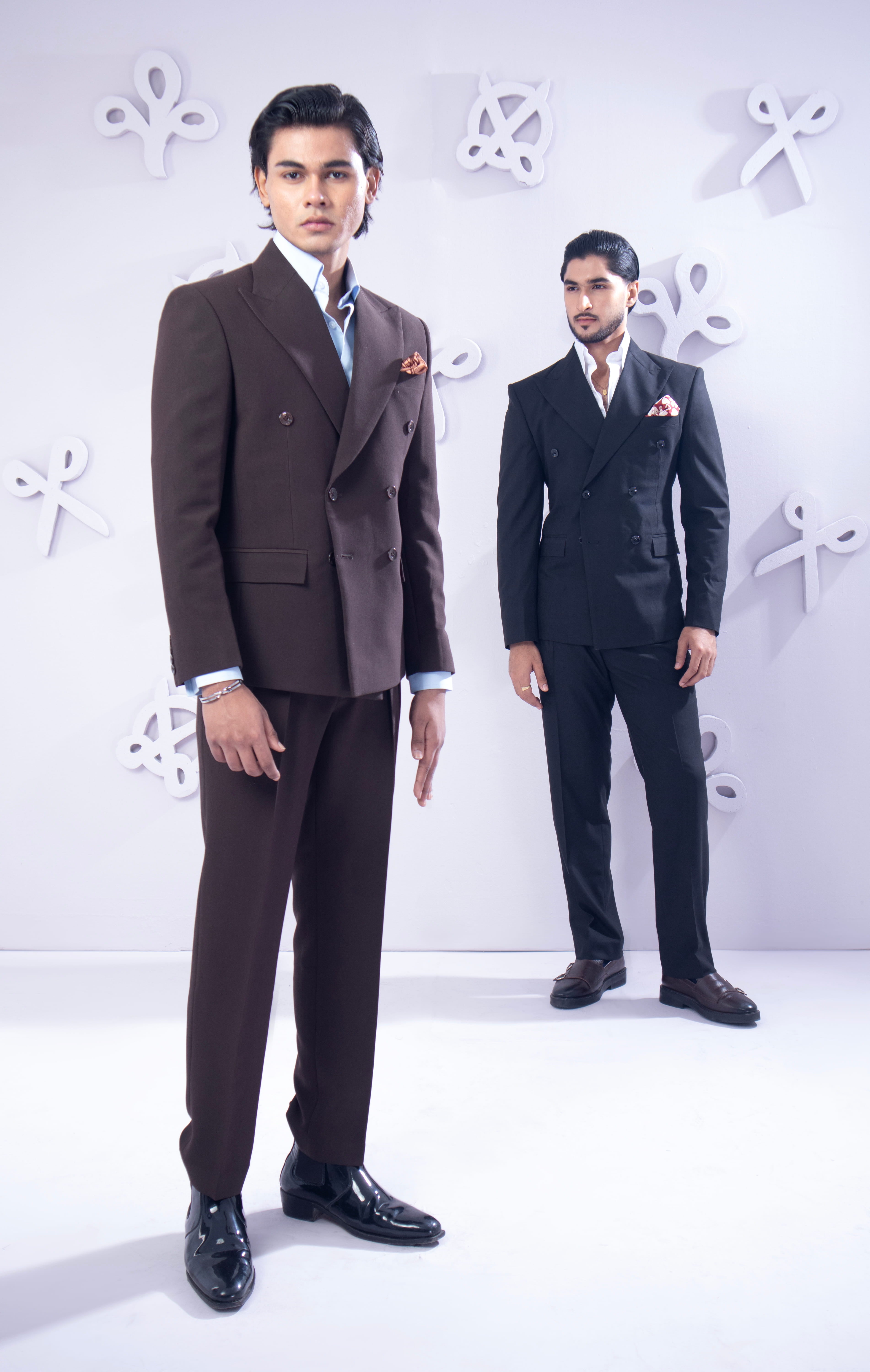 Brown Double-Breasted Suit