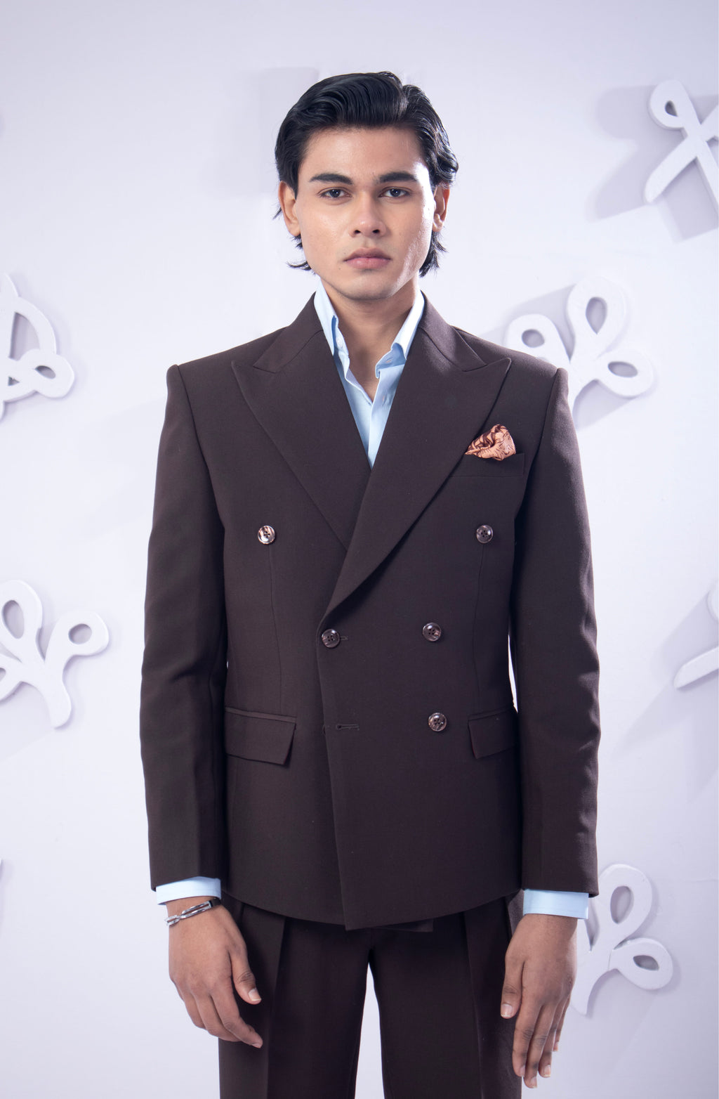 Brown Double-Breasted Suit