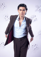 Brown Double-Breasted Suit