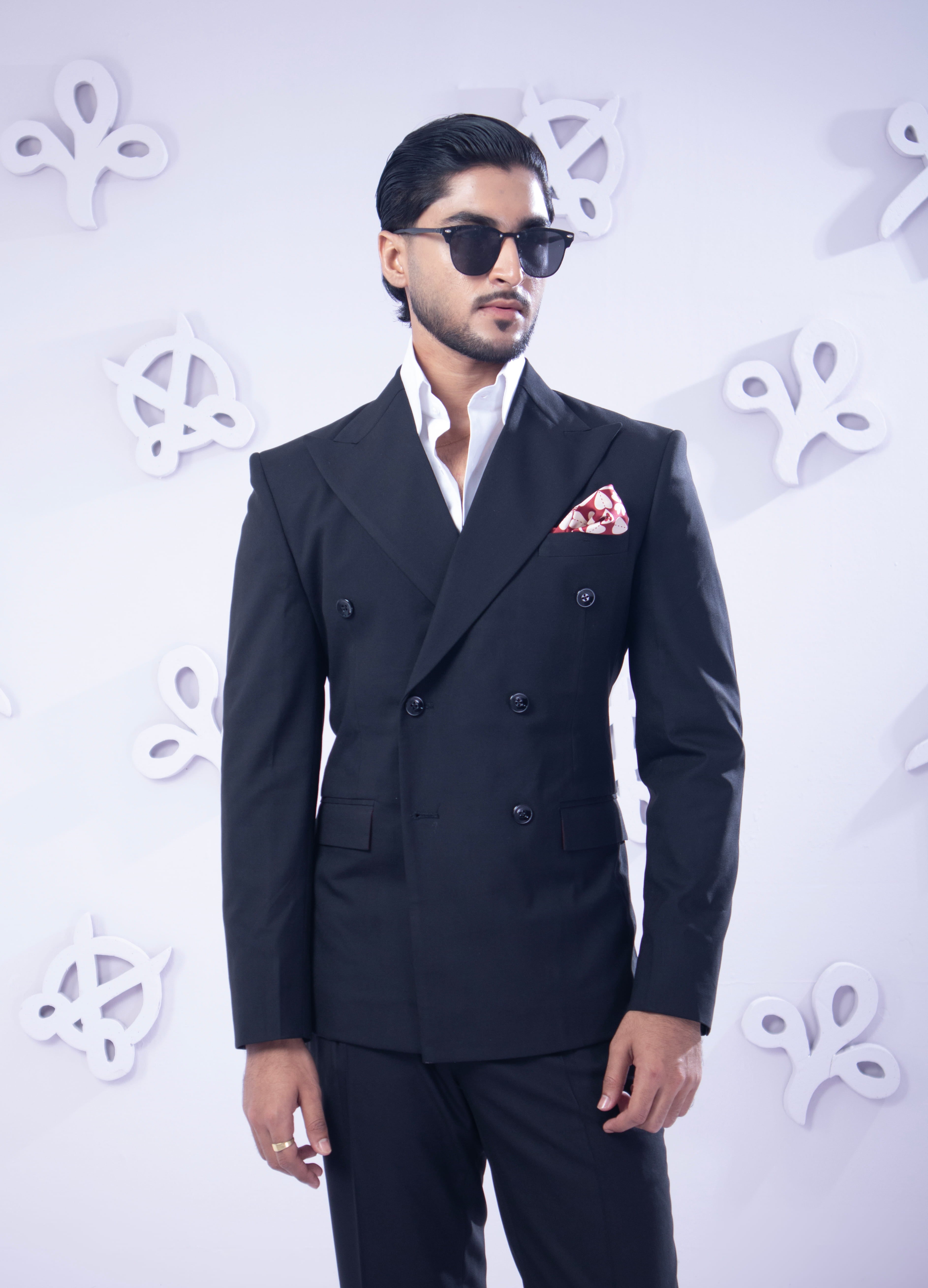 Black Double Breasted Suit