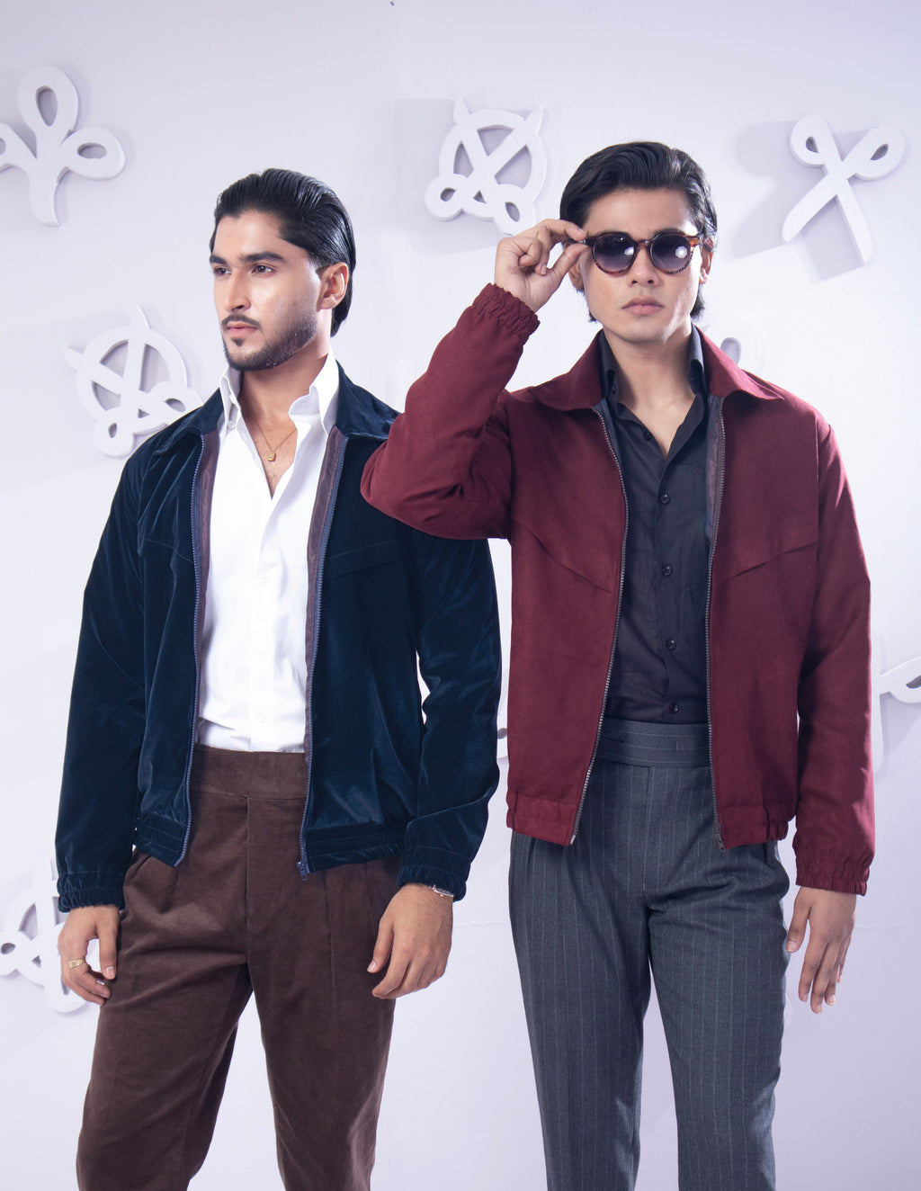 Crimson suede blouson jacket