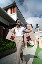 Beige pinstripe Suit