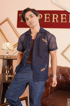 Navy Lace Firefly Shirt