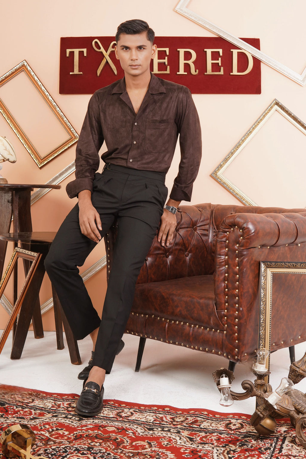 Chocolate-Creme Suede Shirts