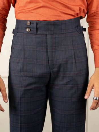 Navy Checkered Trousers