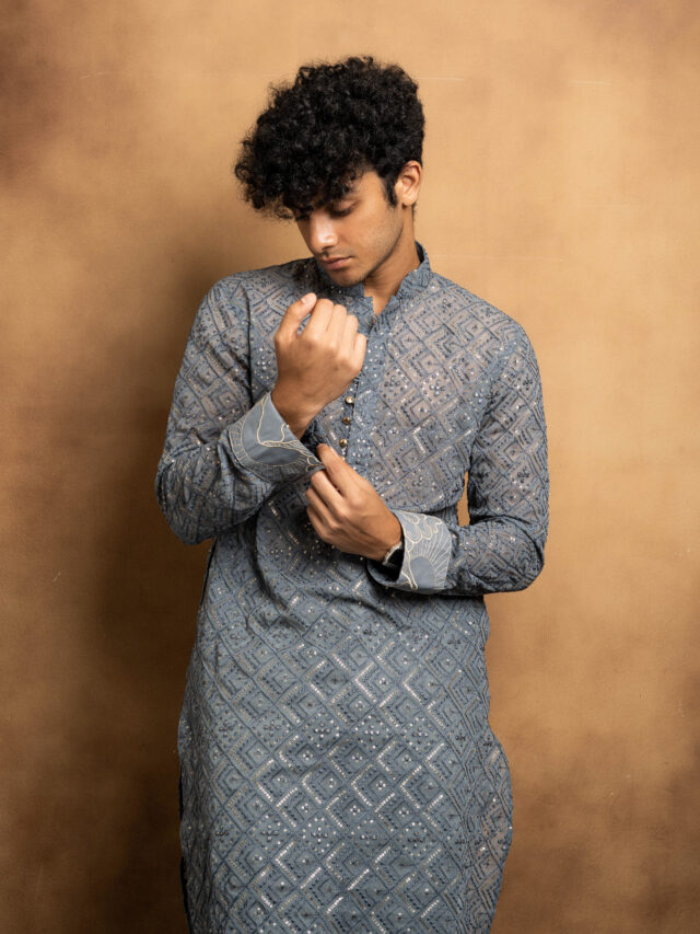 Muted Blue Panjabi