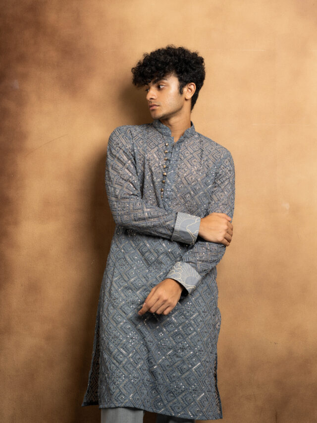 Muted Blue Panjabi