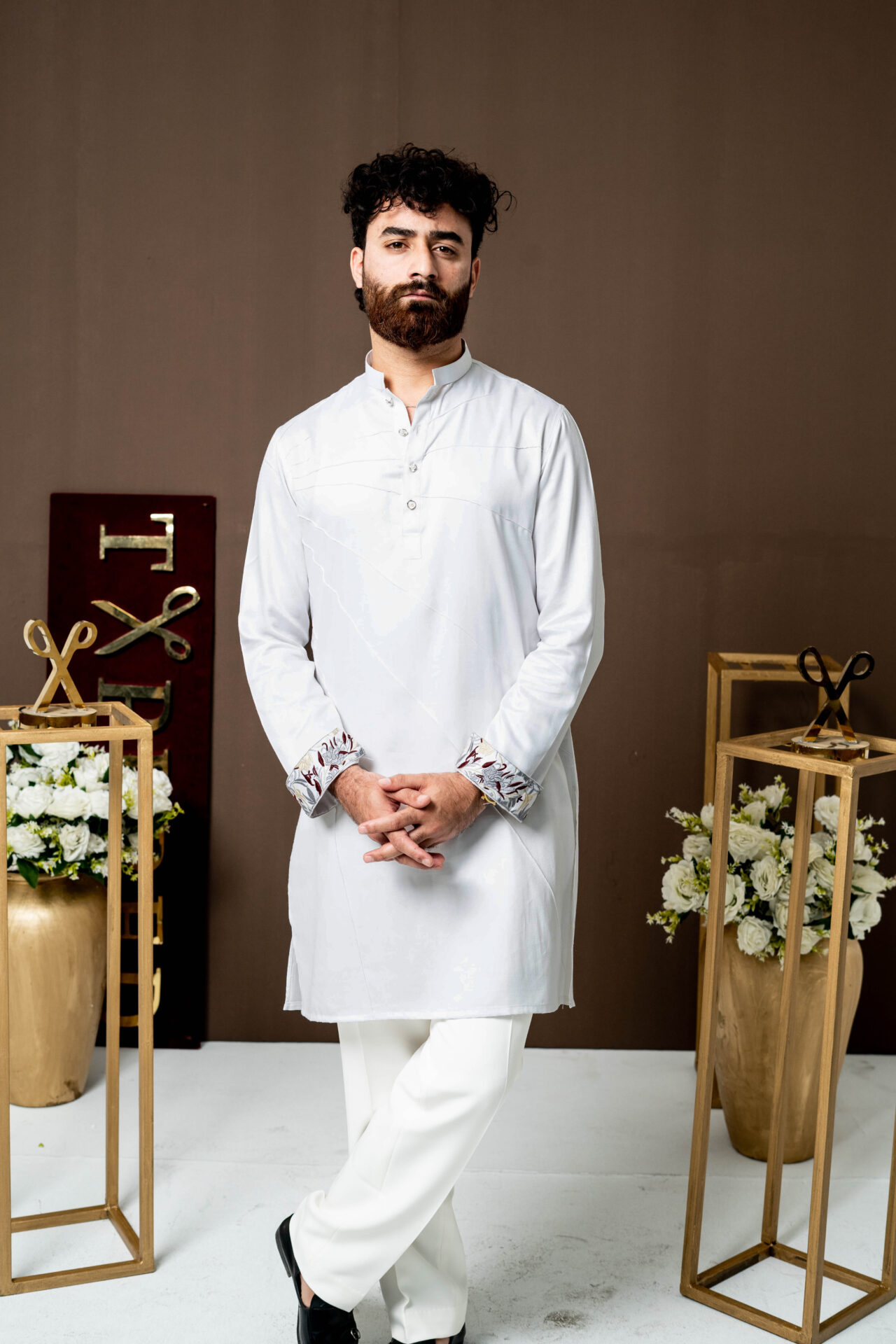 White Sunburst Panjabi - Image 4