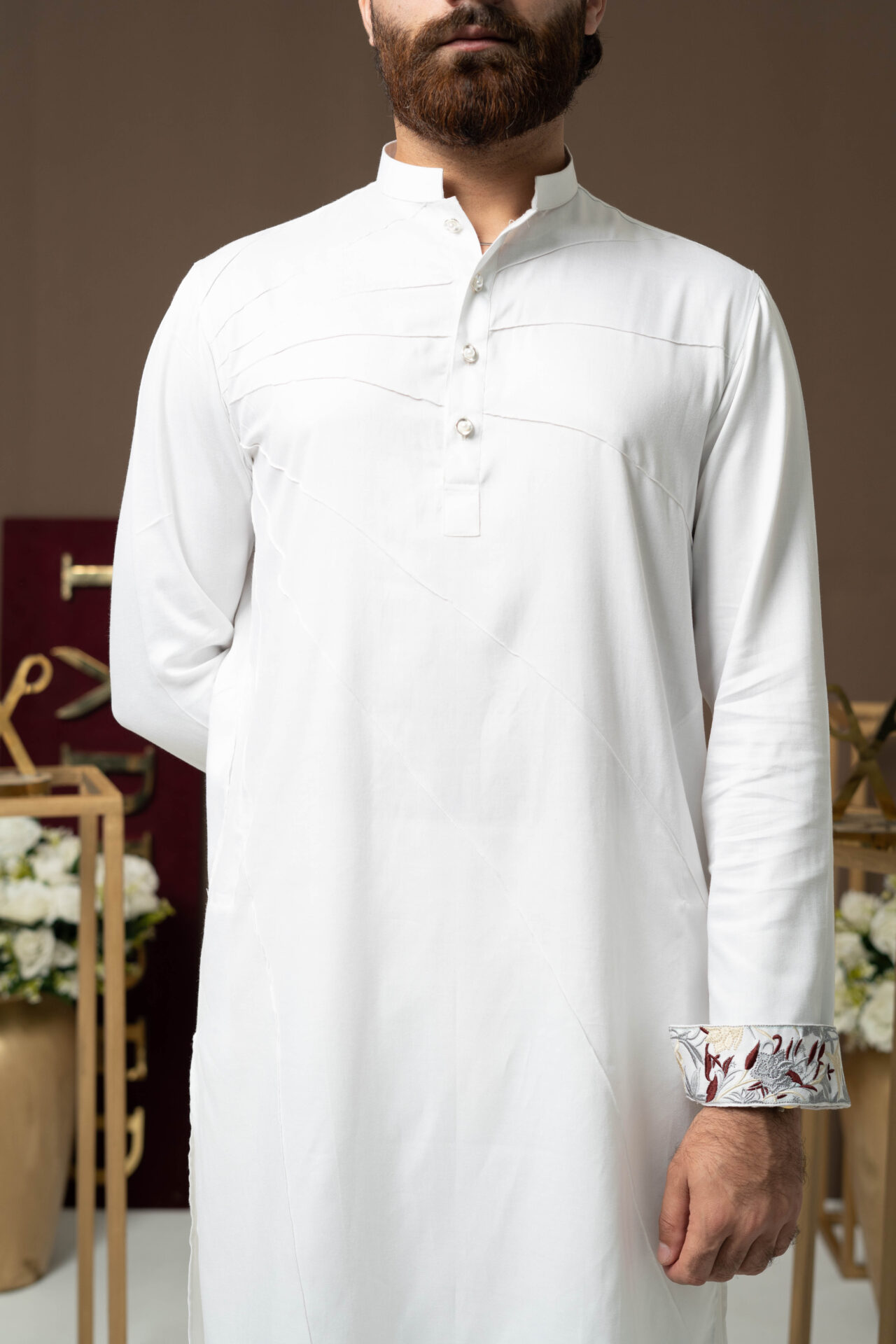 White Sunburst Panjabi - Image 3