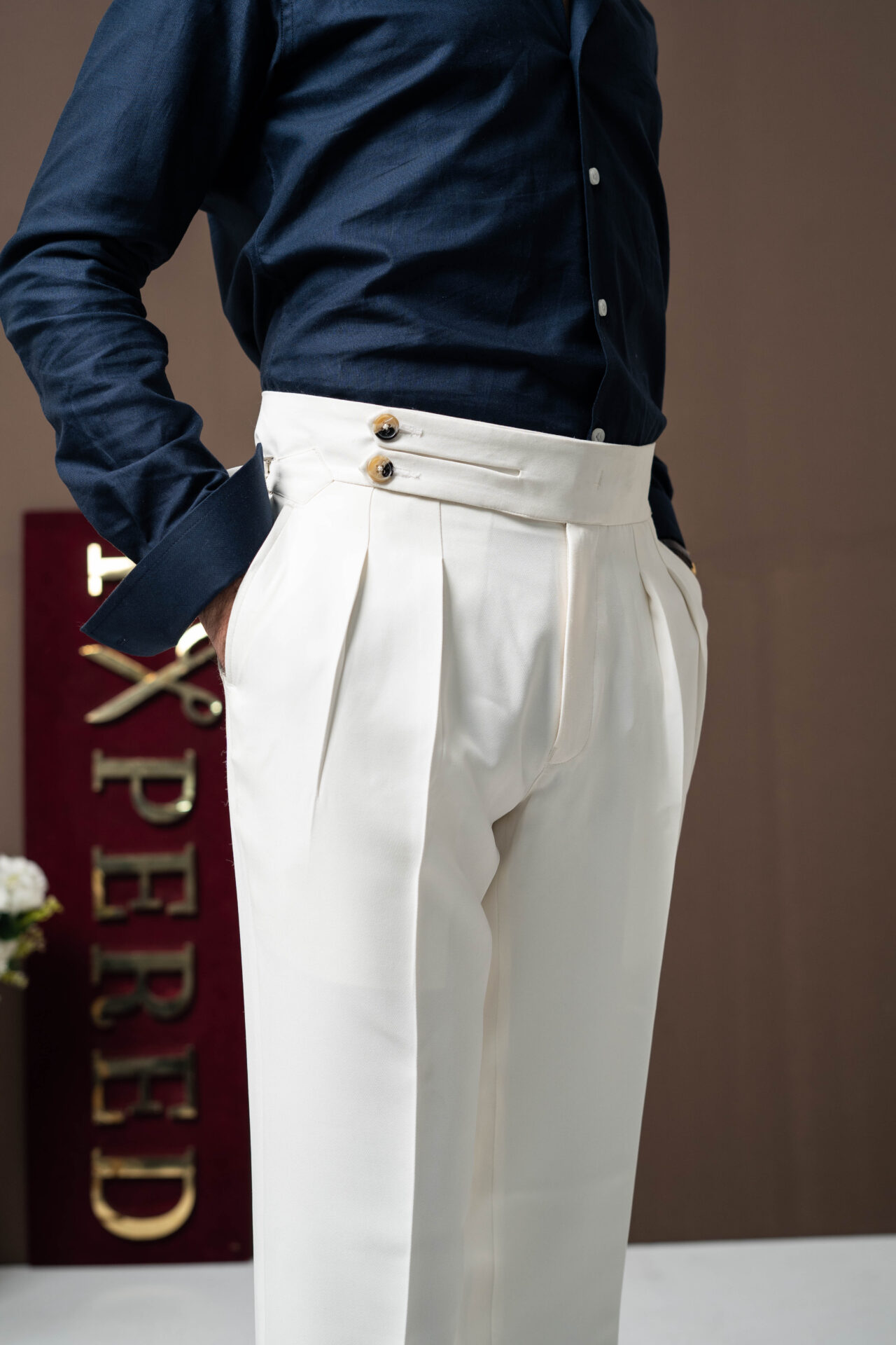 Signature Cream Gurkha Trousers