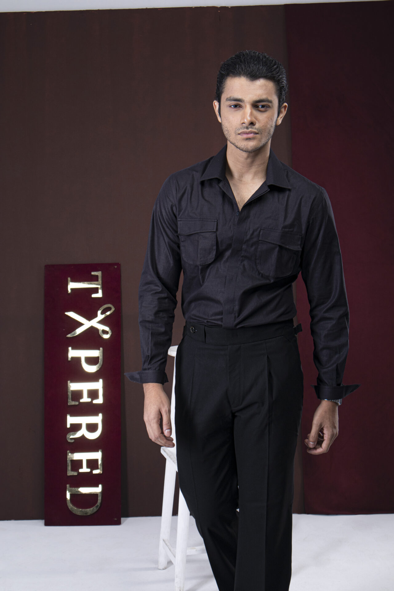 Black Linen Designer Shirt