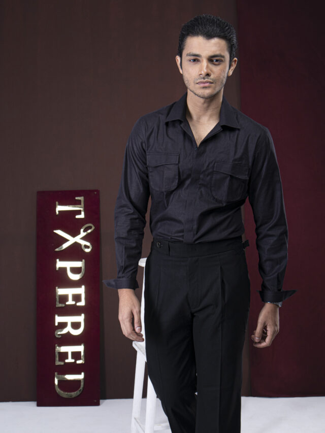 Black Linen Designer Shirt