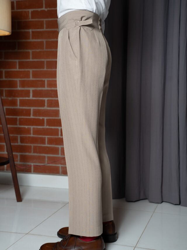 Beige Pinstripe Signature Gurkhas