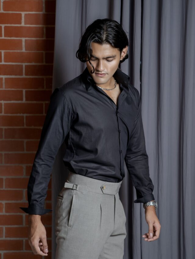 Black Linen Executive Shirt